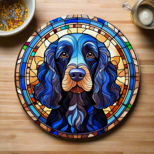 Cocker (Working) Black Glass Suncatcher Worktop Saver